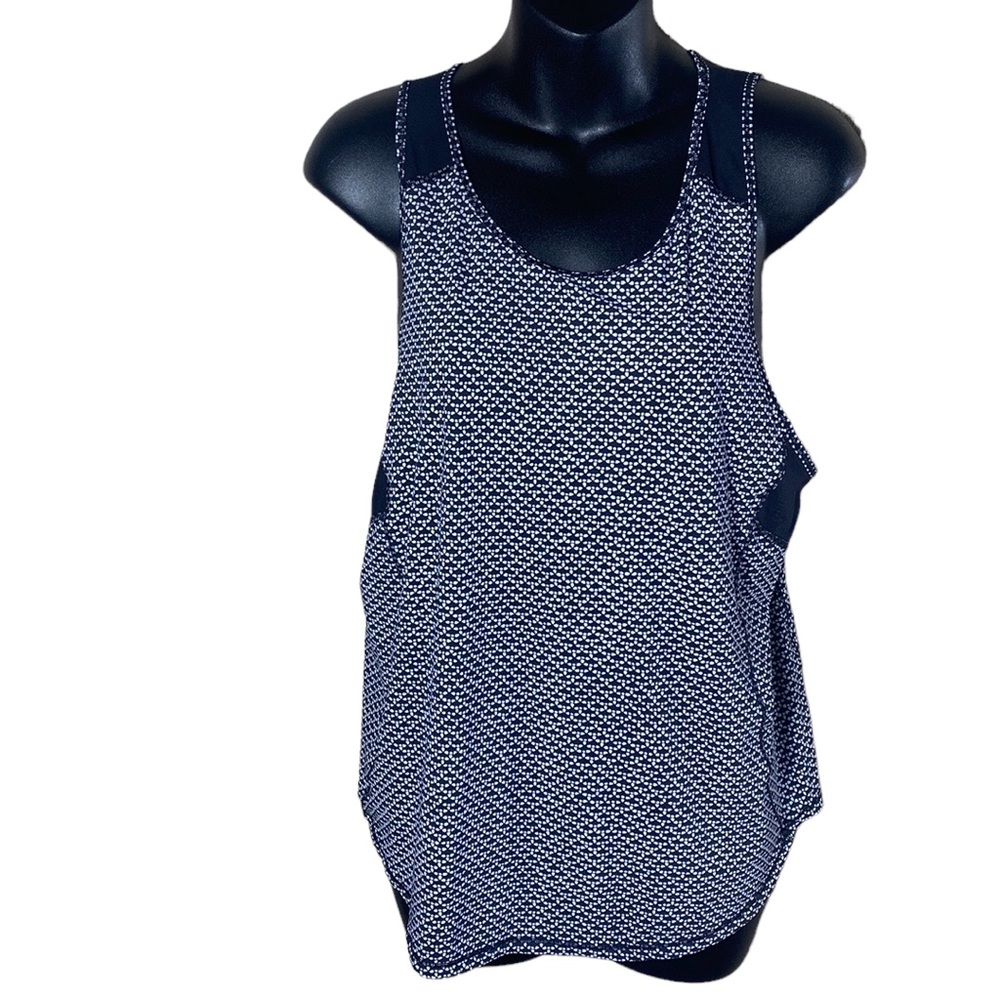 lululemon athletica Navy and White Patterned Racerback Tank